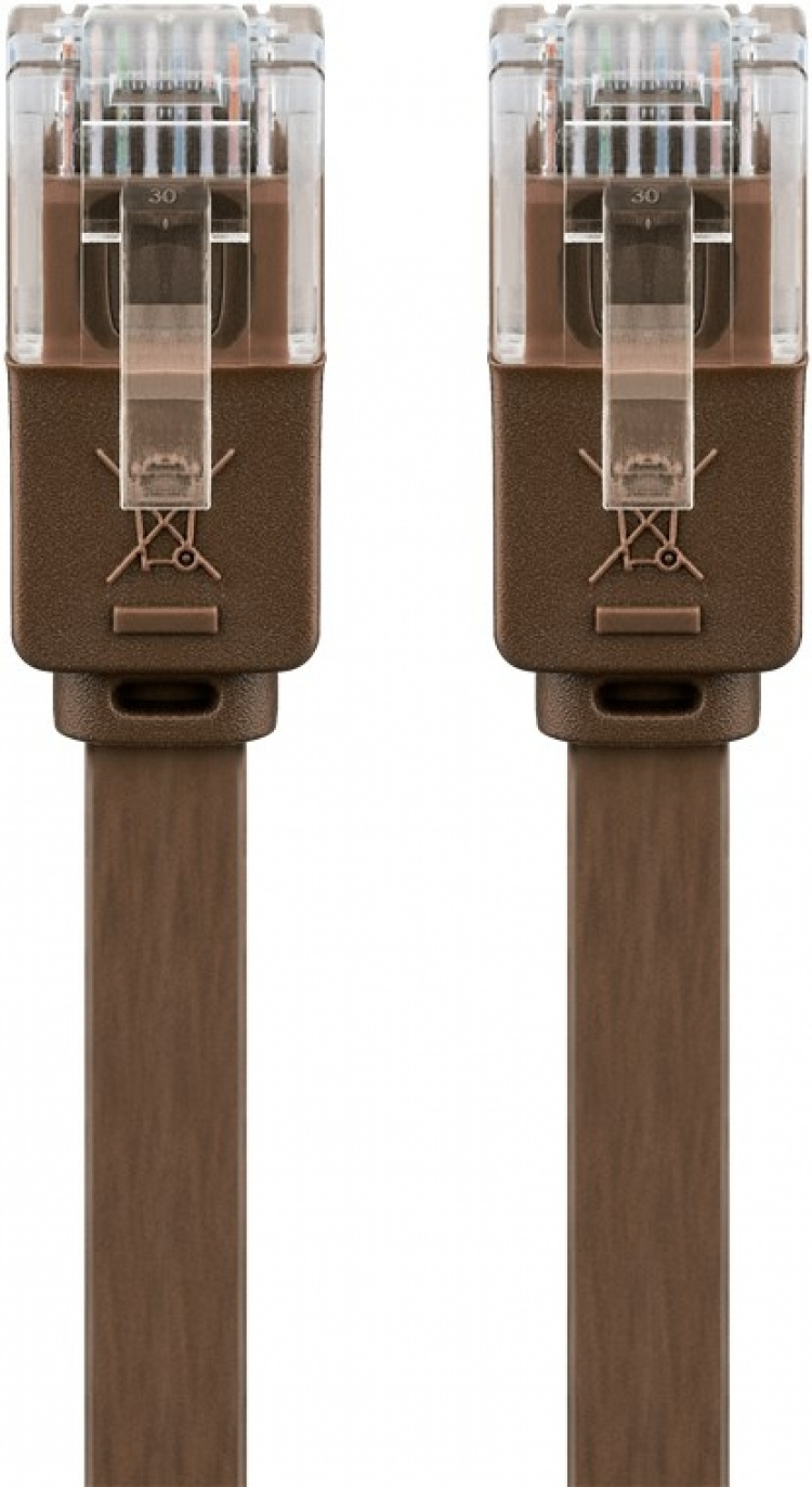 Goobay Platte CAT 6 netwerkkabel, U/UTP, donkerbruin koperen geleider (CU), 1.5 m Goobay Platte CAT 6 netwerkkabel, U/UTP, donkerbruin koperen geleider (CU), 1.5 m