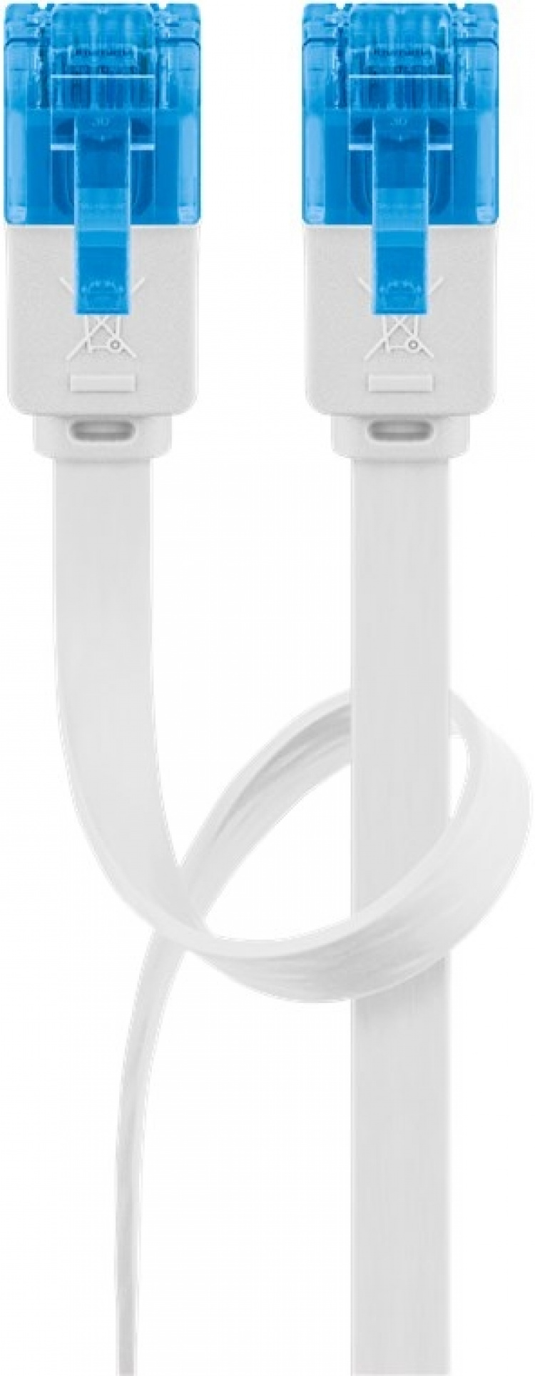 Goobay Platte CAT 6A netwerkkabel, U/UTP, wit koperen geleider (CU), 0.5 m Goobay Platte CAT 6A netwerkkabel, U/UTP, wit koperen geleider (CU), 0.5 m