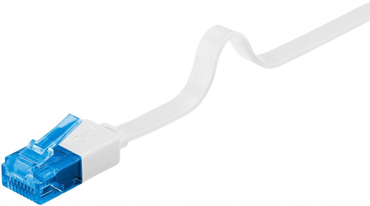 Goobay Platte CAT 6A netwerkkabel, U/UTP, wit koperen geleider (CU), 0.5 m Goobay Platte CAT 6A netwerkkabel, U/UTP, wit koperen geleider (CU), 0.5 m