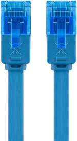 Goobay Platte CAT 6A netwerkkabel, U/UTP, blauw koperen geleider (CU), 1 m
