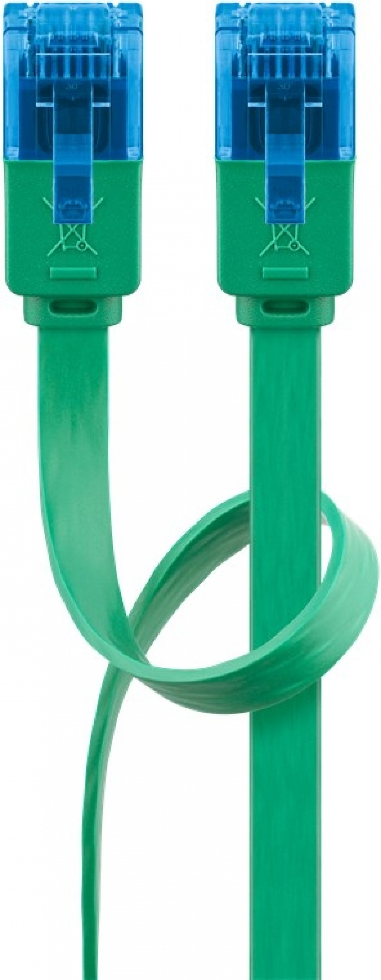 Goobay Platte CAT 6A netwerkkabel, U/UTP, groen koperen geleider (CU), 1 m Goobay Platte CAT 6A netwerkkabel, U/UTP, groen koperen geleider (CU), 1 m