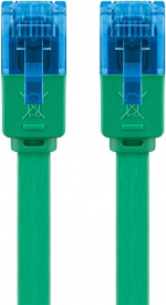 Goobay Platte CAT 6A netwerkkabel, U/UTP, groen koperen geleider (CU), 1 m Goobay Platte CAT 6A netwerkkabel, U/UTP, groen koperen geleider (CU), 1 m