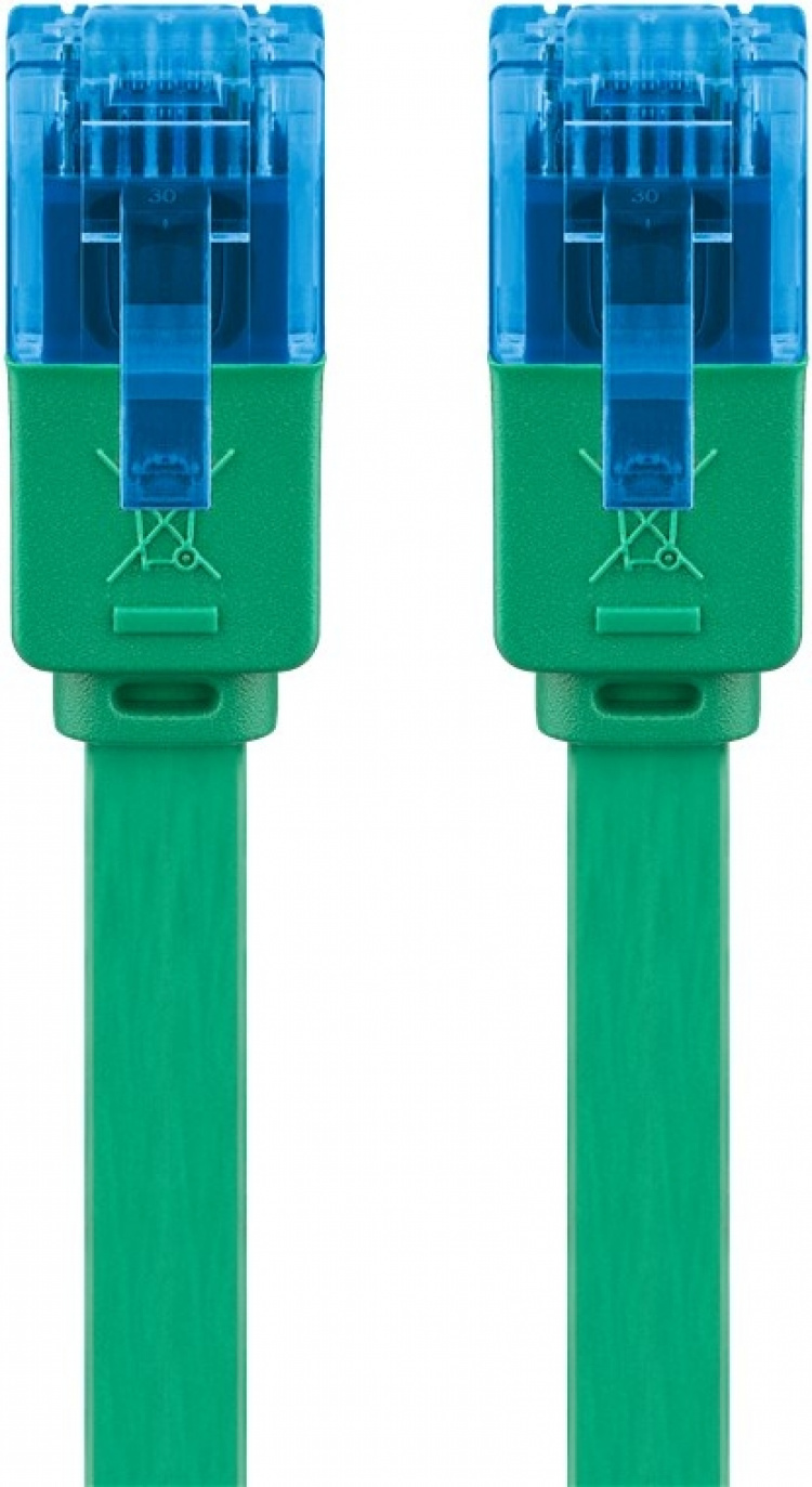 Goobay Platte CAT 6A netwerkkabel, U/UTP, groen koperen geleider (CU), 1 m Goobay Platte CAT 6A netwerkkabel, U/UTP, groen koperen geleider (CU), 1 m
