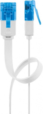 Goobay Platte CAT 6A netwerkkabel, U/UTP, wit koperen geleider (CU), 1 m