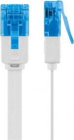 Goobay Platte CAT 6A netwerkkabel, U/UTP, wit koperen geleider (CU), 1 m