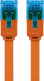 Goobay Platte CAT 6A netwerkkabel, U/UTP, oranje koperen geleider (CU), 2 m Goobay Platte CAT 6A netwerkkabel, U/UTP, oranje koperen geleider (CU), 2 m