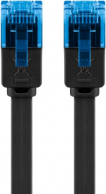 Goobay Platte CAT 6A netwerkkabel, U/UTP, zwart koperen geleider (CU), 2 m