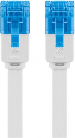 Goobay Platte CAT 6A netwerkkabel, U/UTP, wit koperen geleider (CU), 2 m