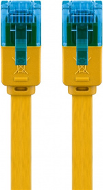 Goobay Platte CAT 6A netwerkkabel, U/UTP, geel koperen geleider (CU), 3 m Goobay Platte CAT 6A netwerkkabel, U/UTP, geel koperen geleider (CU), 3 m