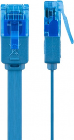 Goobay Platte CAT 6A netwerkkabel, U/UTP, blauw koperen geleider (CU), 5 m Goobay Platte CAT 6A netwerkkabel, U/UTP, blauw koperen geleider (CU), 5 m