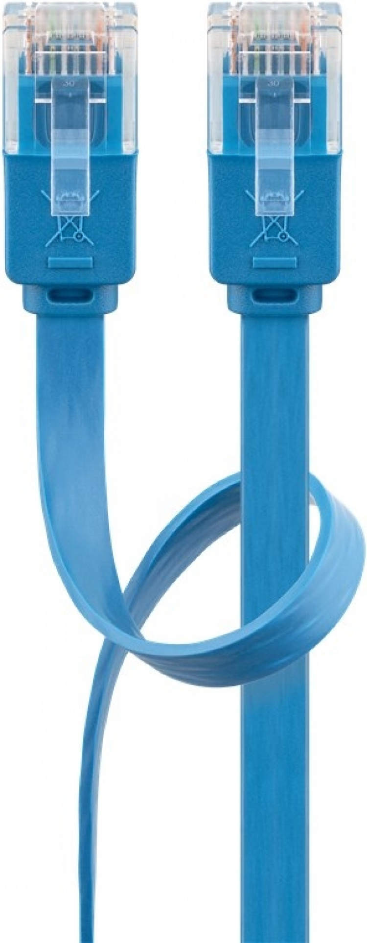 Goobay Platte CAT 6 netwerkkabel, U/UTP, blauw koperen geleider (CU), 1 m