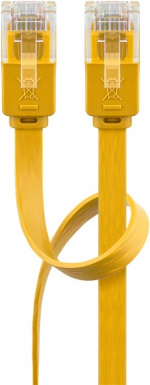 Goobay Platte CAT 6 netwerkkabel, U/UTP, geel koperen geleider (CU), 1.5 m