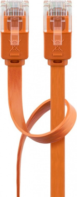 Goobay Platte CAT 6 netwerkkabel, U/UTP, oranje koperen geleider (CU), 1.5 m