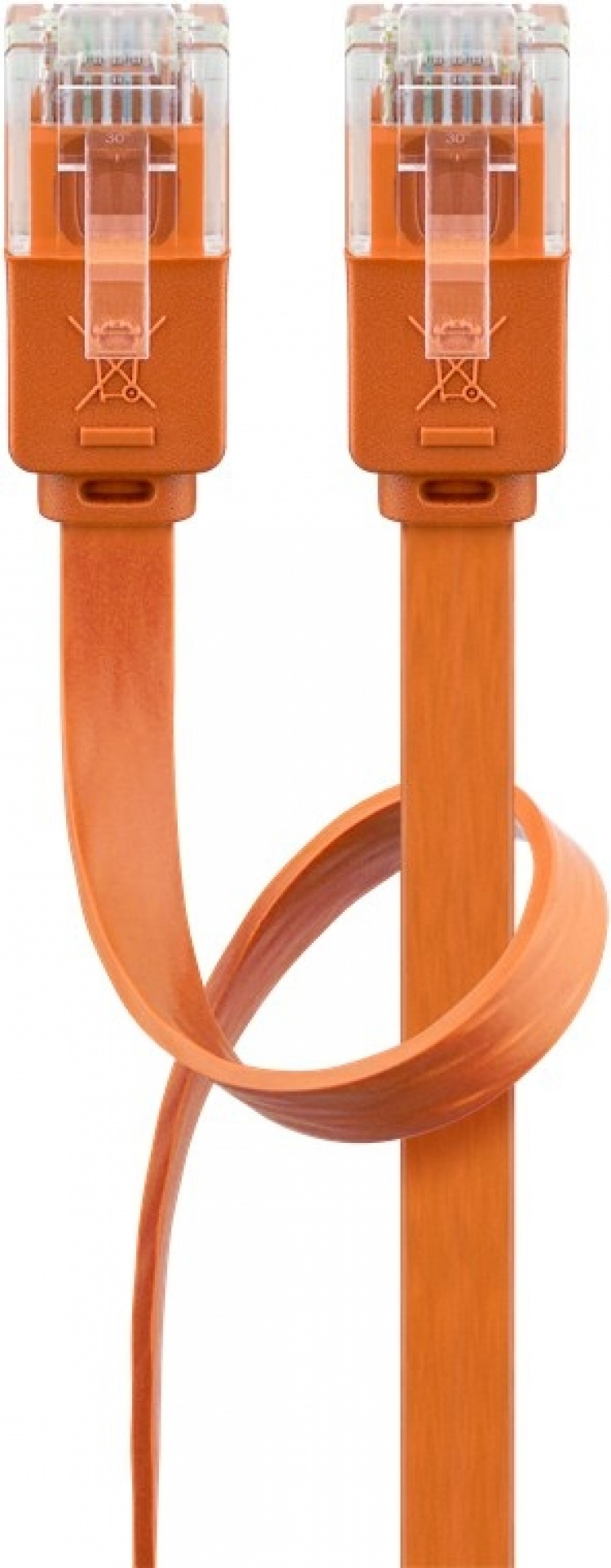 Goobay Platte CAT 6 netwerkkabel, U/UTP, oranje koperen geleider (CU), 1.5 m