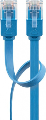 Goobay Platte CAT 6 netwerkkabel, U/UTP, blauw koperen geleider (CU), 2 m