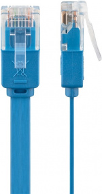 Goobay Platte CAT 6 netwerkkabel, U/UTP, blauw koperen geleider (CU), 2 m