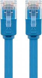 Goobay Platte CAT 6 netwerkkabel, U/UTP, blauw koperen geleider (CU), 2 m