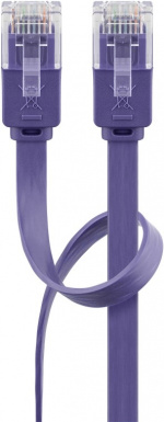 Goobay Platte CAT 6 netwerkkabel, U/UTP, paars koperen geleider (CU), 2 m