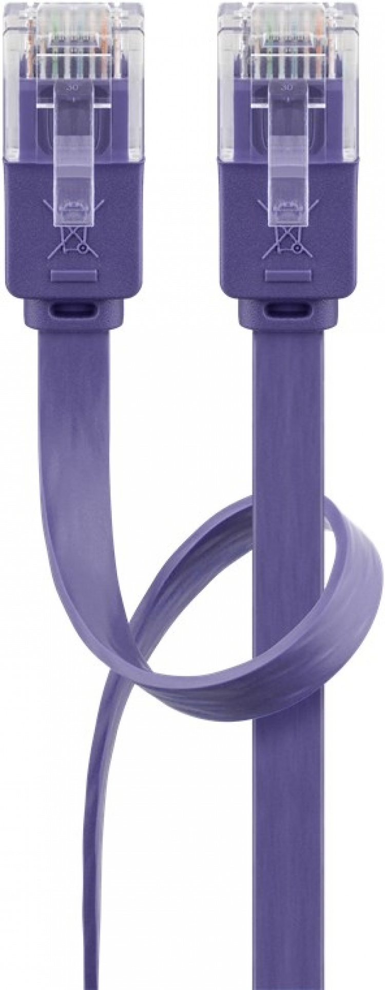 Goobay Platte CAT 6 netwerkkabel, U/UTP, paars koperen geleider (CU), 2 m