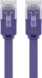 Goobay Platte CAT 6 netwerkkabel, U/UTP, paars koperen geleider (CU), 2 m