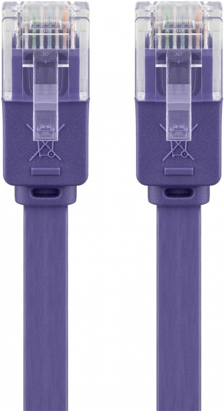 Goobay Platte CAT 6 netwerkkabel, U/UTP, paars koperen geleider (CU), 2 m