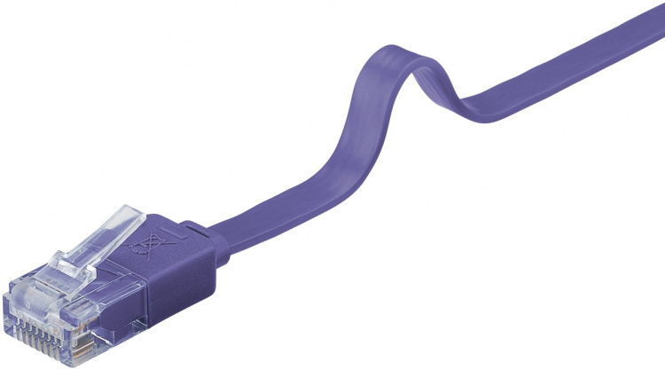 Goobay Platte CAT 6 netwerkkabel, U/UTP, paars koperen geleider (CU), 2 m