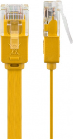 Goobay Platte CAT 6 netwerkkabel, U/UTP, geel koperen geleider (CU), 3 m