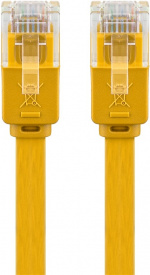 Goobay Platte CAT 6 netwerkkabel, U/UTP, geel koperen geleider (CU), 3 m