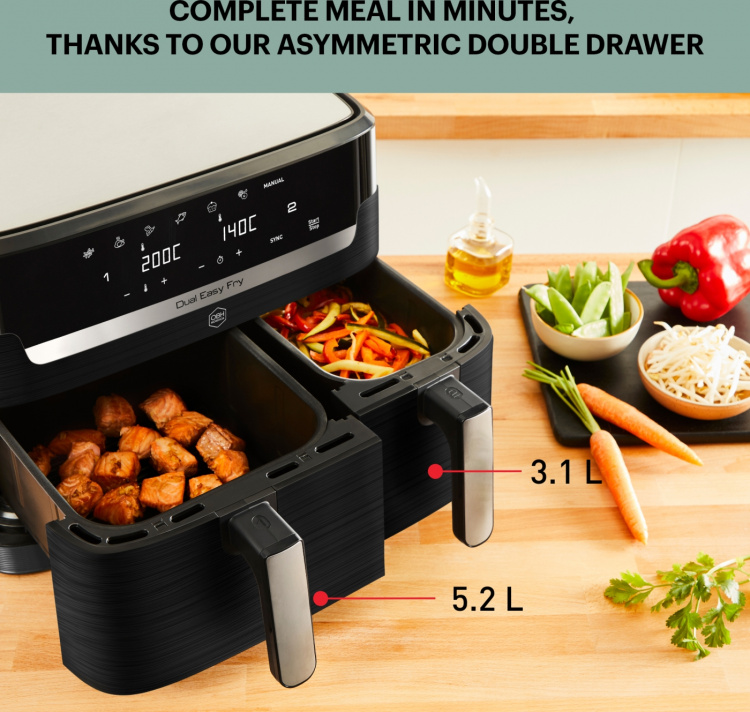 OBH Nordica Dual Easy Fry & Grill -airfryer, 8,3 l OBH Nordica Dual Easy Fry & Grill -airfryer, 8,3 l