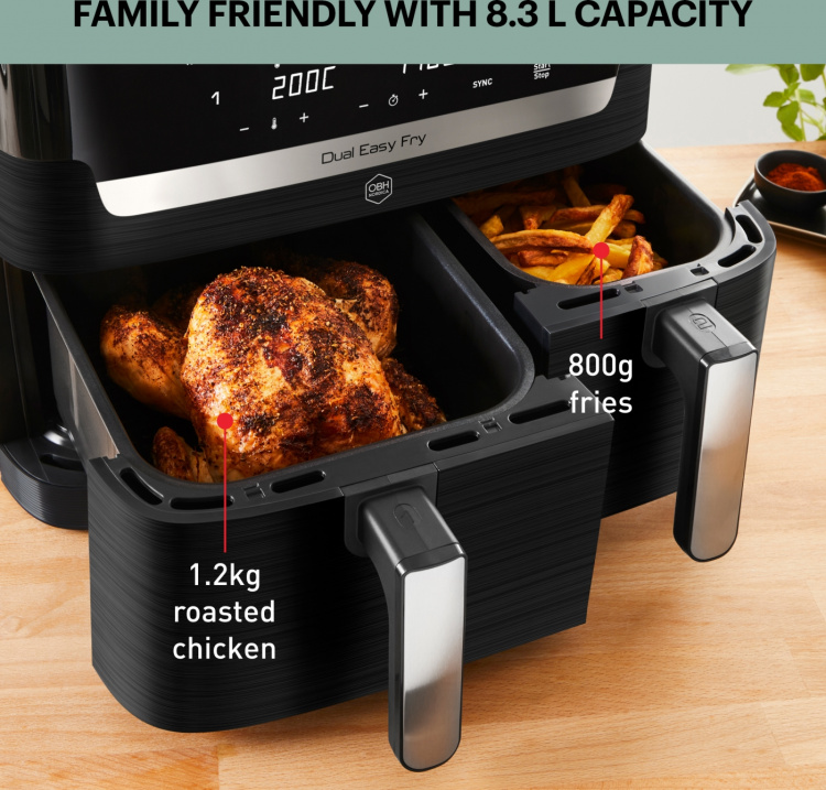 OBH Nordica Dual Easy Fry & Grill -airfryer, 8,3 l OBH Nordica Dual Easy Fry & Grill -airfryer, 8,3 l