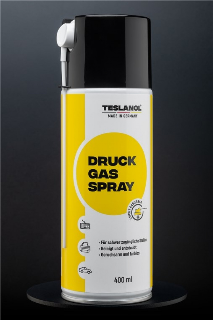 Teslanol Tryckluftsspray för rengöring och avdamning av elektroniska och finmekaniska apparater – 400 ml