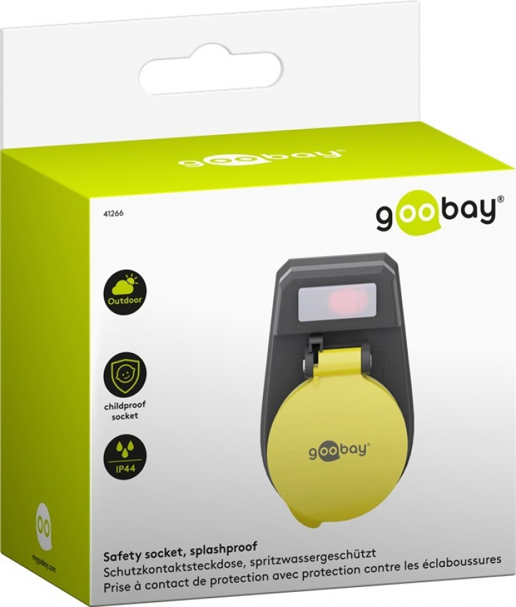 Goobay Adapter för uttag med brytare, stänkskydd jordat gernuttag för utomhusbruk, 1 uttag Goobay Adapter för uttag med brytare, stänkskydd jordat gernuttag för utomhusbruk, 1 uttag