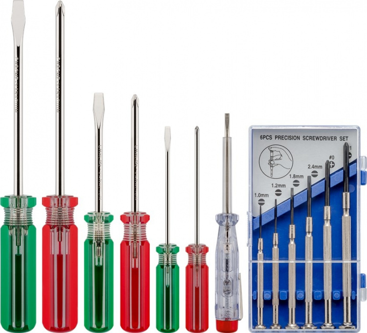 Goobay Lödstiftset och verktygssats i praktisk väska, 20 st. tillbehörssats med lödkolv, skruvmejsel, fystestare, tång