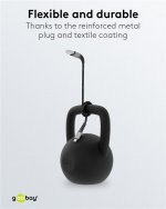 Goobay Micro-USB till USB-A textilkabel med metallkontakter 2 m elegant och extra robust anslutningskabel för enheter med Micro-USB-anslutning Goobay Micro-USB till USB-A textilkabel med metallkontakter 2 m elegant och extra robust anslutningskabel för enheter med Micro-USB-anslutning