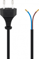 Goobay Kabel med euro-kontakt för montering, 1,5 m, svart Euro-kontakt (typ C, CEE 7/16) > lösa kabeländar