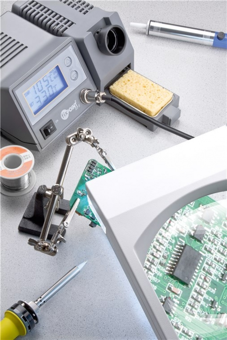 Fixpoint Digital lödstation EP5, 48 W digital lödkolvsats med stor, belyst LCD-display (60 x 30 mm) Fixpoint Digital lödstation EP5, 48 W digital lödkolvsats med stor, belyst LCD-display (60 x 30 mm)