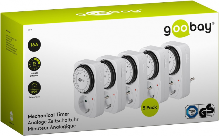 Goobay Set med 5, analog timer Lätt att använda en analog timer Goobay Set med 5, analog timer Lätt att använda en analog timer