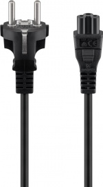 Goobay Kabel för nätanslutning (skyddskontakt), 1 m, svart Jordkontaktstift (typ F, CEE 7/7) > Uttag C5 Goobay Kabel för nätanslutning (skyddskontakt), 1 m, svart Jordkontaktstift (typ F, CEE 7/7) > Uttag C5