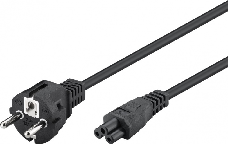 Goobay Kabel för nätanslutning (skyddskontakt), 1 m, svart Jordkontaktstift (typ F, CEE 7/7) > Uttag C5 Goobay Kabel för nätanslutning (skyddskontakt), 1 m, svart Jordkontaktstift (typ F, CEE 7/7) > Uttag C5