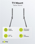 Goobay TV bordsställ för TV-apparater och monitorer mellan 32 och 70 tum (81-178 cm) upp till 50 kg, lutas Goobay TV bordsställ för TV-apparater och monitorer mellan 32 och 70 tum (81-178 cm) upp till 50 kg, lutas