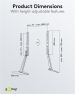Goobay TV bordsställ för TV-apparater och monitorer mellan 32 och 70 tum (81-178 cm) upp till 50 kg, lutas Goobay TV bordsställ för TV-apparater och monitorer mellan 32 och 70 tum (81-178 cm) upp till 50 kg, lutas