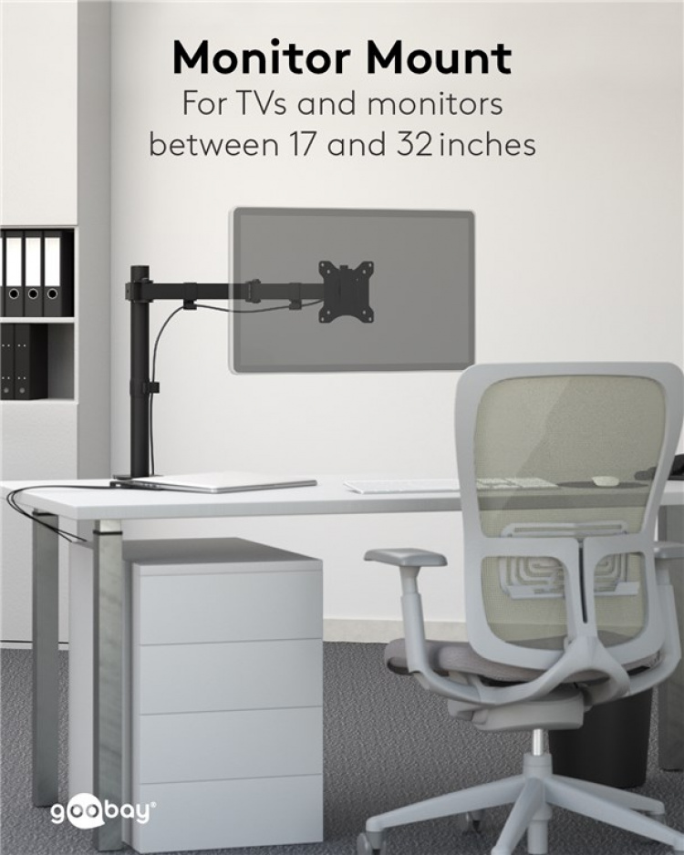 Goobay Skärmfäste Single Flex för bildskärmar mellan 17 och 32 tum (43-81 cm) upp till 8 kg