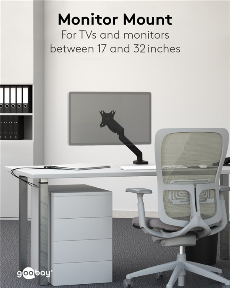 Goobay Skärmfäste med gasfjäder för skärmar mellan 17 och 32 tum (43-81 cm) Goobay Skärmfäste med gasfjäder för skärmar mellan 17 och 32 tum (43-81 cm)