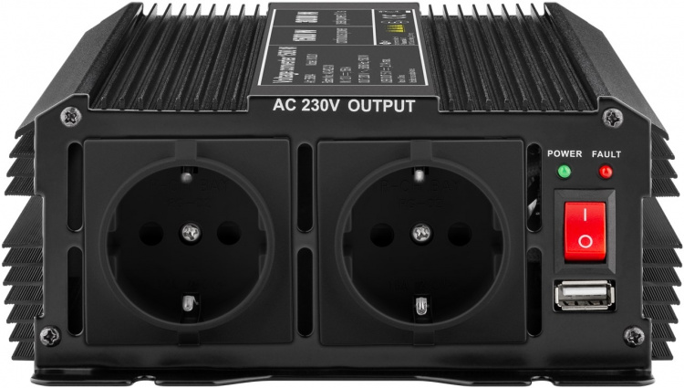 Goobay Spänningsomvandlare DC/AC (12V-230V / 1500W) omvandlar 12 V DC till 230 V AC