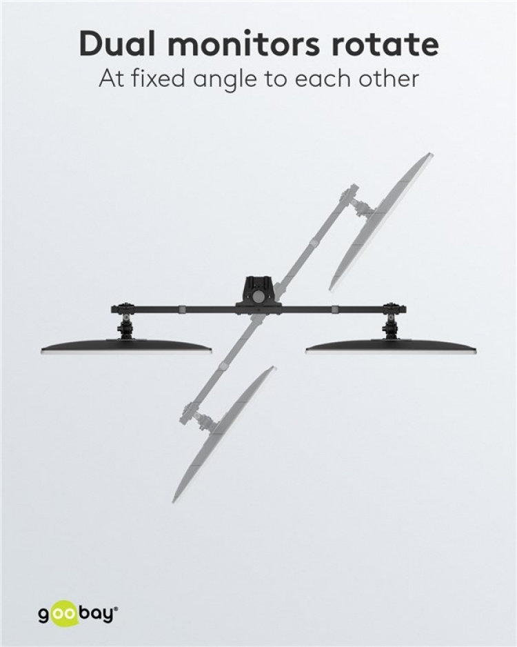 Goobay Dubbel bildskärmsfäste Fix för bildskärmar mellan 17 och 32 tum (43-81 cm) upp till 9 kg Goobay Dubbel bildskärmsfäste Fix för bildskärmar mellan 17 och 32 tum (43-81 cm) upp till 9 kg