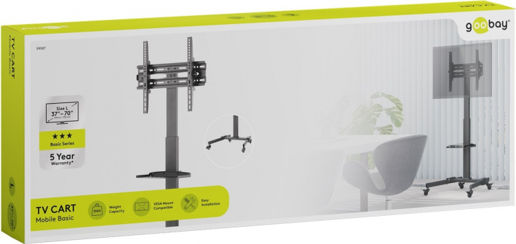 Goobay TV-presentationsställ Basic (storlek L) för TV-apparater eller monitorer mellan 37 och 70 tum (94-178 cm) upp till 35 kg