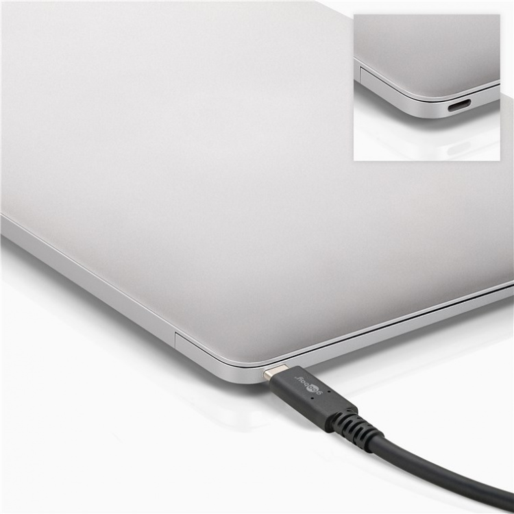Goobay USB-C™-kabel USB4™ Gen 3x2, 0,8 m USB-C™-kontakt > USB-C™-kontakt