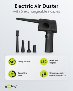 Goobay Elektrisk dammblåsare för kontaktlös rengöring av PC-tillbehör och hushållsartiklar