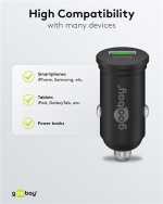 Goobay Dubbel USB-billadare USB-C™ PD (Power Delivery) (45 W) 45 W (12/24 V), lämplig för enheter med USB-C™ (Power Delivery), t.ex. iPhone 12