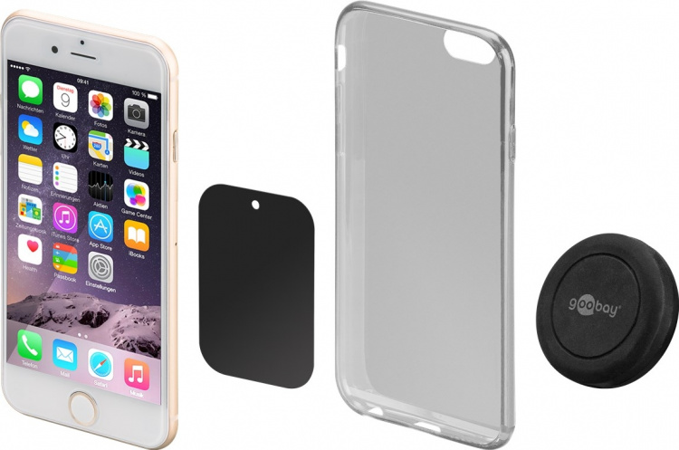 Goobay Universell magnetisk hållare, självhäftande För snabb och säker fastsättning av smartphones i bilen eller i hushållet